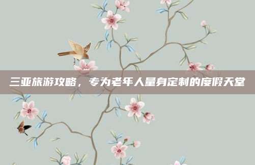 三亚旅游攻略,专为老年人量身定制的度假天堂