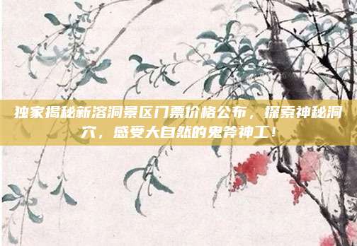 独家揭秘新溶洞景区门票价格公布，探索神秘洞穴，感受大自然的鬼斧神工！