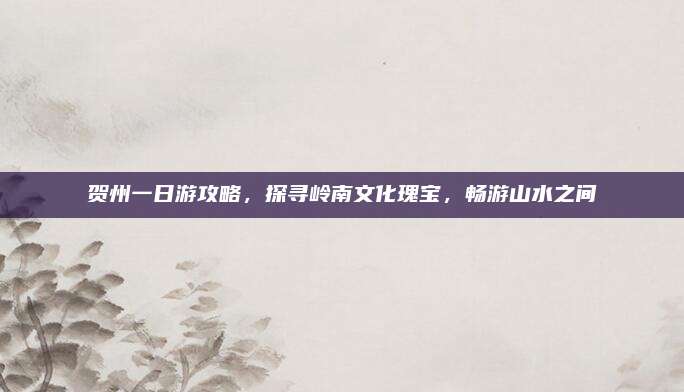 贺州一日游攻略，探寻岭南文化瑰宝，畅游山水之间