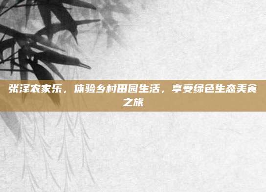 张泽农家乐，体验乡村田园生活，享受绿色生态美食之旅