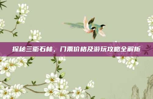 探秘三衢石林，门票价格及游玩攻略全解析