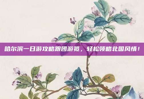 哈尔滨一日游攻略跟团游览,轻松领略北国风情!
