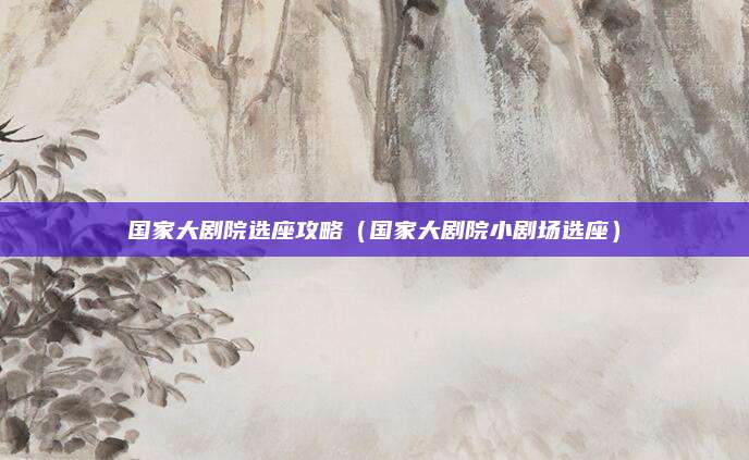 国家大剧院选座攻略（国家大剧院小剧场选座）