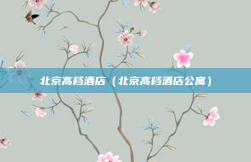 北京高档酒店(北京高档酒店公寓)