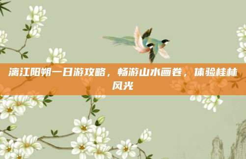 漓江阳朔一日游攻略，畅游山水画卷，体验桂林风光