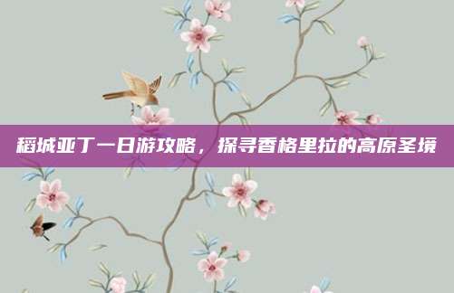 稻城亚丁一日游攻略,探寻香格里拉的高原圣境