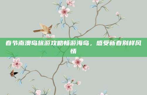 春节南澳岛旅游攻略畅游海岛，感受新春别样风情