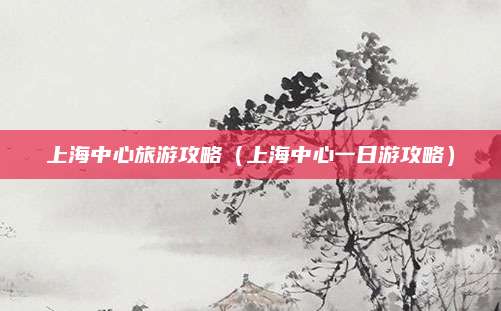 上海中心旅游攻略（上海中心一日游攻略）