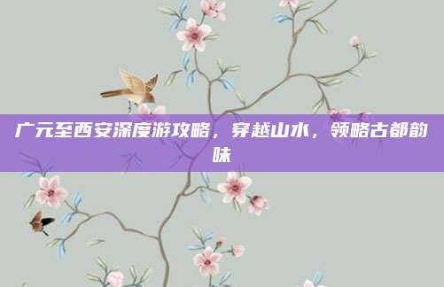 广元至西安深度游攻略，穿越山水，领略古都韵味