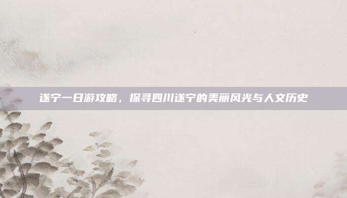遂宁一日游攻略，探寻四川遂宁的美丽风光与人文历史