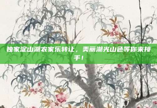 独家淀山湖农家乐转让，美丽湖光山色等你来接手！