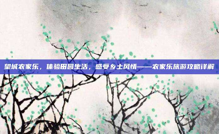 望城农家乐，体验田园生活，感受乡土风情——农家乐旅游攻略详解
