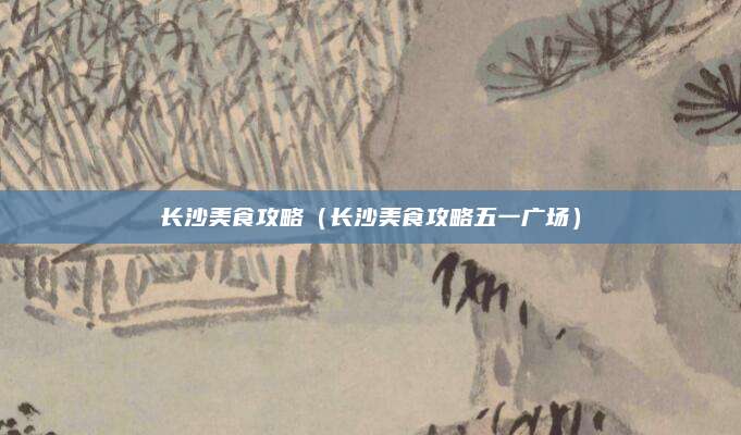 长沙美食攻略(长沙美食攻略五一广场)