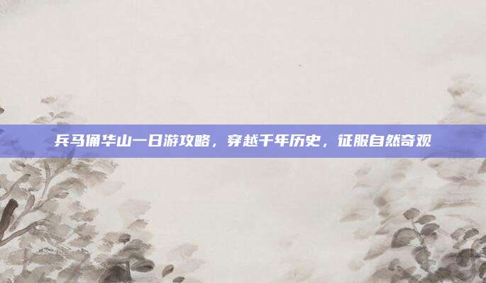 兵马俑华山一日游攻略，穿越千年历史，征服自然奇观