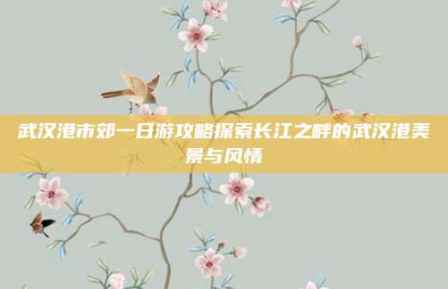 武汉港市郊一日游攻略探索长江之畔的武汉港美景与风情