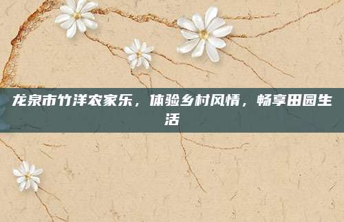 龙泉市竹洋农家乐，体验乡村风情，畅享田园生活