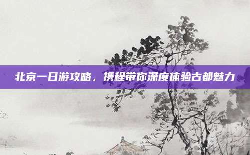 北京一日游攻略，携程带你深度体验古都魅力