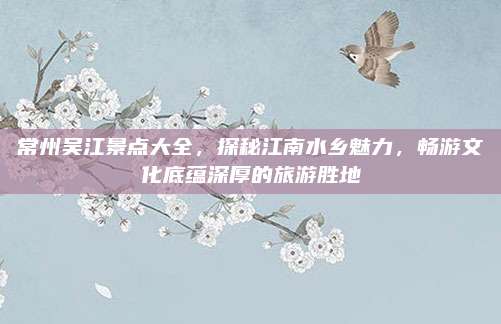 常州吴江景点大全，探秘江南水乡魅力，畅游文化底蕴深厚的旅游胜地