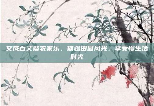 文成百丈祭农家乐，体验田园风光，享受慢生活时光