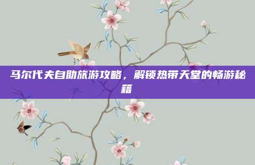 马尔代夫自助旅游攻略，解锁热带天堂的畅游秘籍