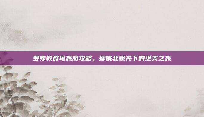罗弗敦群岛旅游攻略，挪威北极光下的绝美之旅