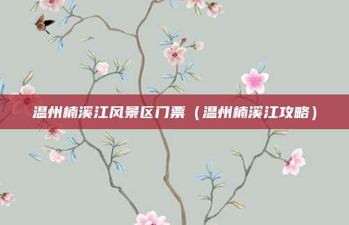 温州楠溪江风景区门票（温州楠溪江攻略）