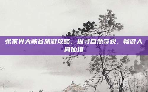 张家界大峡谷旅游攻略，探寻自然奇观，畅游人间仙境