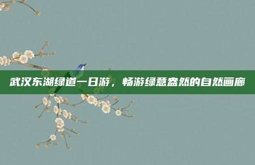 武汉东湖绿道一日游，畅游绿意盎然的自然画廊