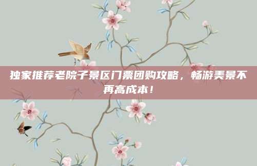 独家推荐老院子景区门票团购攻略，畅游美景不再高成本！