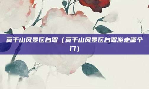莫干山风景区自驾(莫干山风景区自驾游走哪个门)