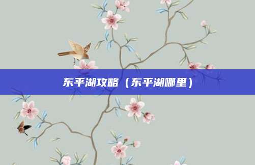 东平湖攻略(东平湖哪里)