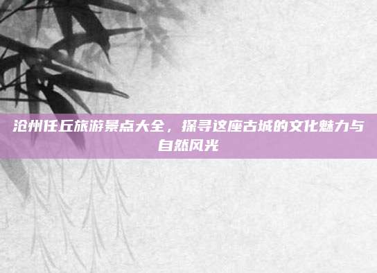 沧州任丘旅游景点大全，探寻这座古城的文化魅力与自然风光