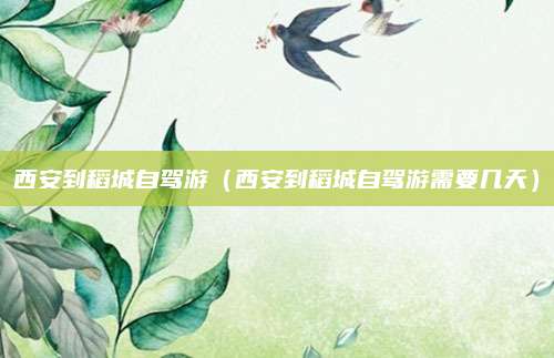 西安到稻城自驾游（西安到稻城自驾游需要几天）