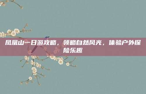 凤凰山一日游攻略，领略自然风光，体验户外探险乐趣