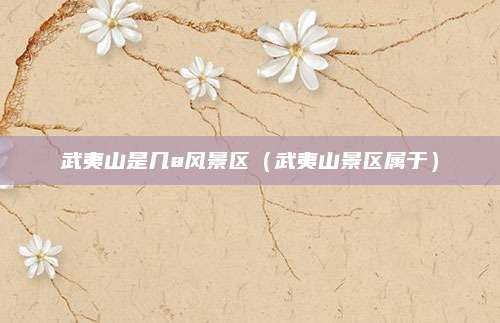 武夷山是几a风景区（武夷山景区属于）