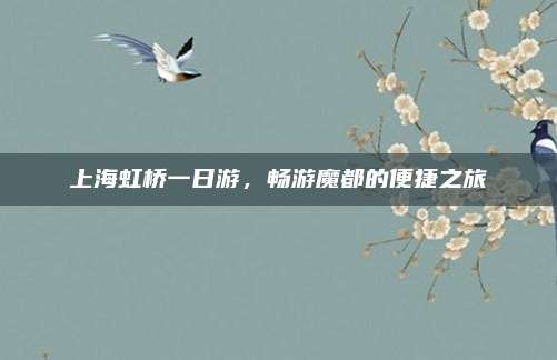 上海虹桥一日游,畅游魔都的便捷之旅