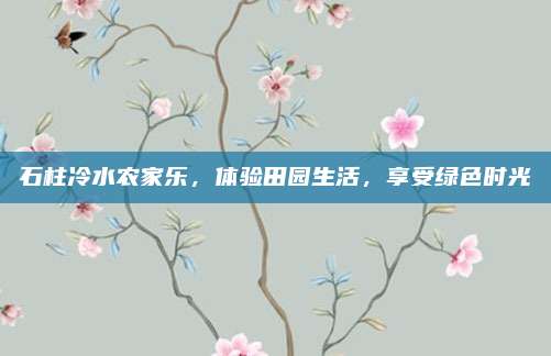 石柱冷水农家乐，体验田园生活，享受绿色时光