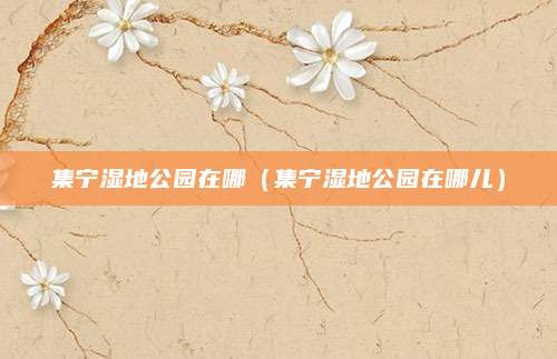 集宁湿地公园在哪(集宁湿地公园在哪儿)