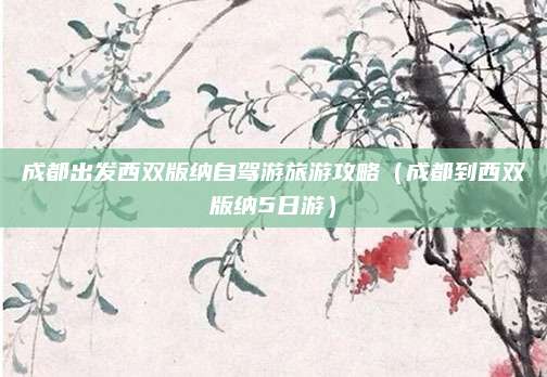 成都出发西双版纳自驾游旅游攻略（成都到西双版纳5日游）