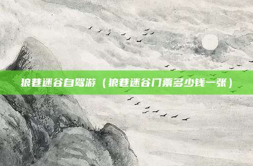 狼巷迷谷自驾游（狼巷迷谷门票多少钱一张）