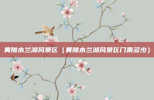 黄陂木兰湖风景区（黄陂木兰湖风景区门票多少）