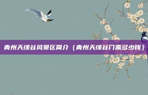 青州天缘谷风景区简介(青州天缘谷门票多少钱)