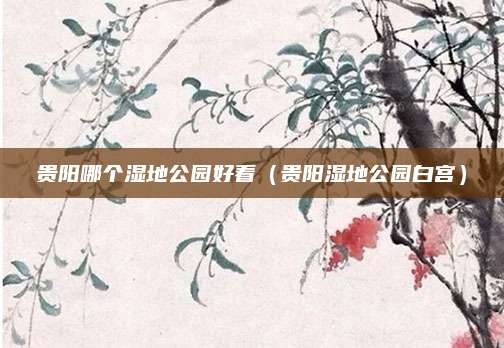 贵阳哪个湿地公园好看（贵阳湿地公园白宫）