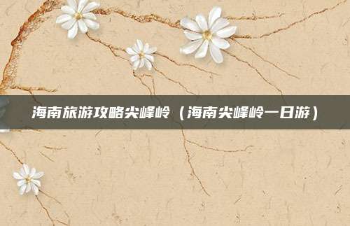 海南旅游攻略尖峰岭(海南尖峰岭一日游)