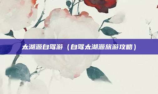 太湖源自驾游(自驾太湖源旅游攻略)