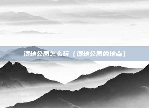 湿地公园怎么玩（湿地公园的地点）