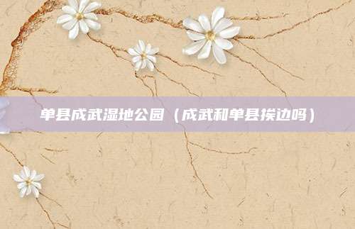 单县成武湿地公园(成武和单县挨边吗)