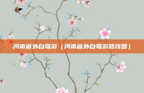 河南省外自驾游(河南省外自驾游路线图)