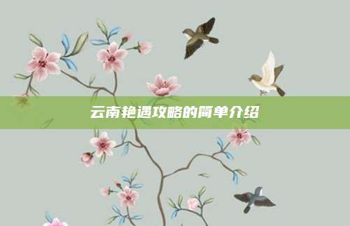 云南艳遇攻略的简单介绍