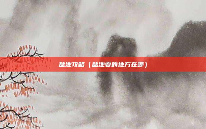 盐池攻略(盐池耍的地方在哪)